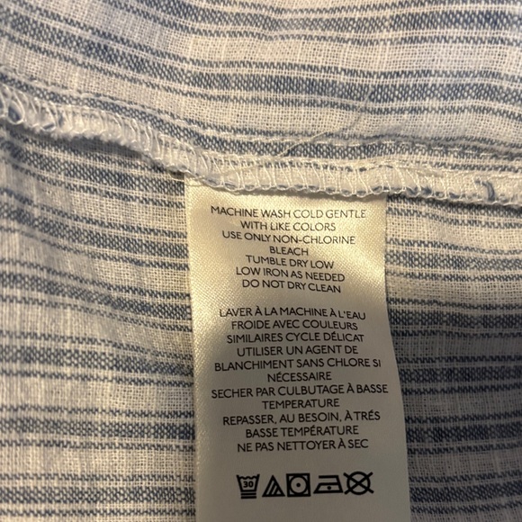 Pilcro Blue and White Striped Blouse - Picture 7 of 7